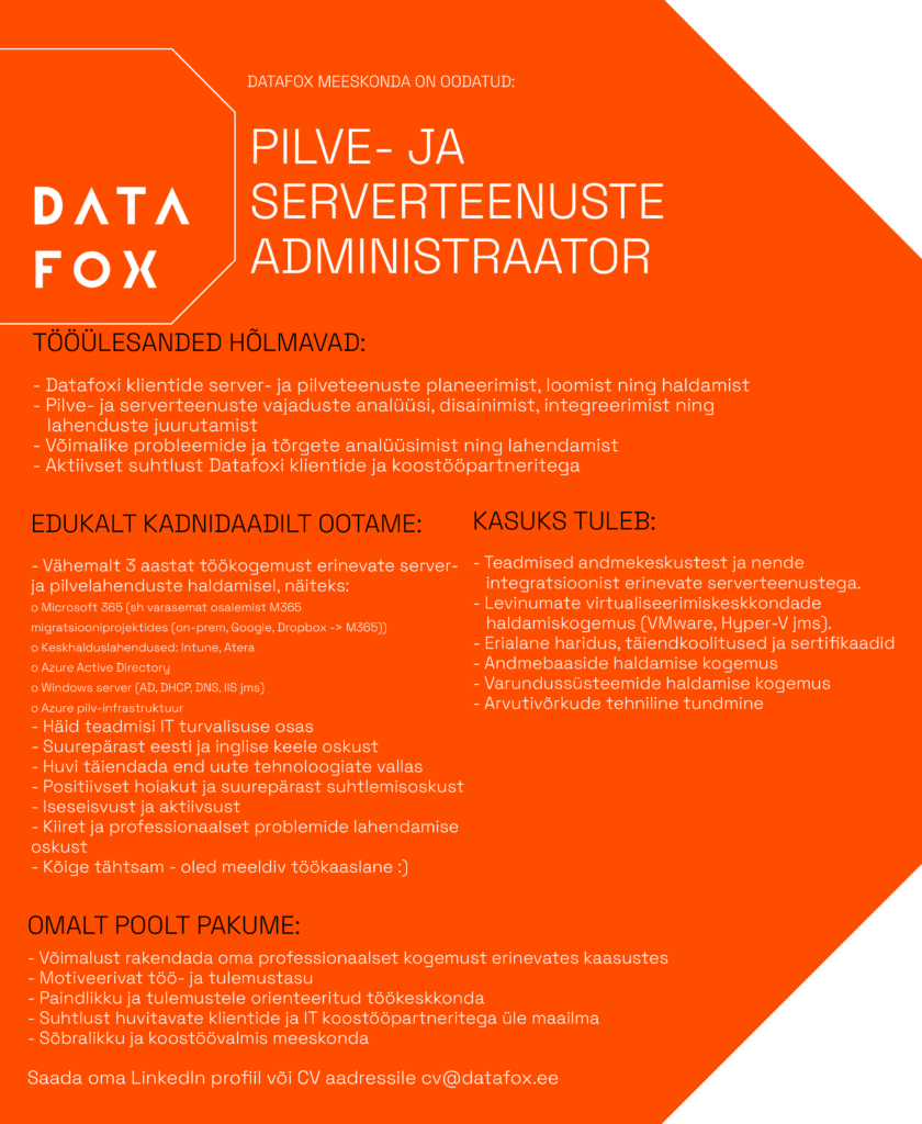 SERVER JA PILVETEENUSTE ADMINISTRAATOR 2024 4