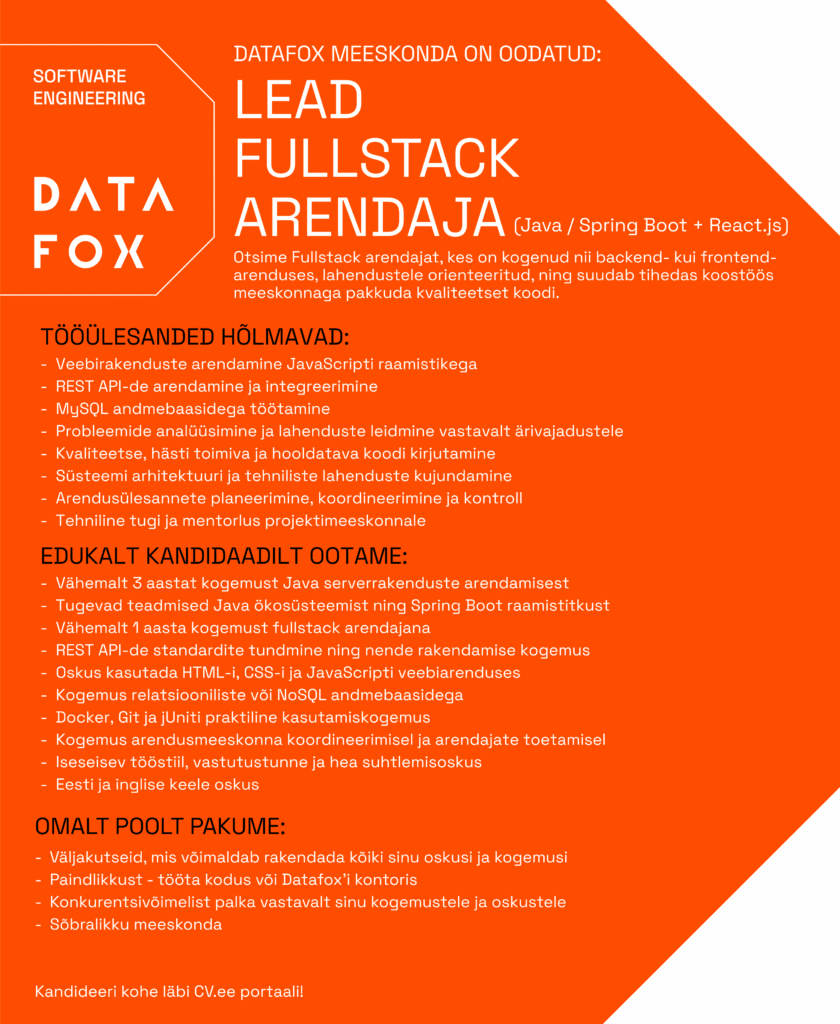 Lead Fullstack Arendaja