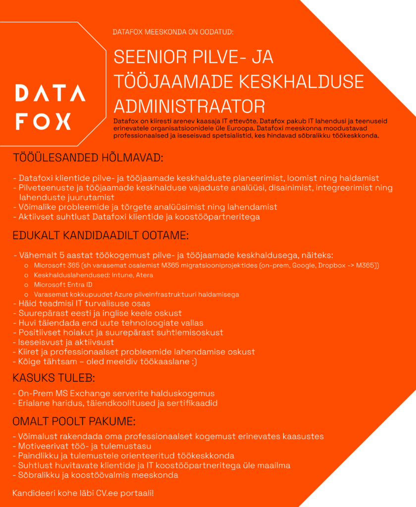 Seenior pilve- ja serverteenuste administraator